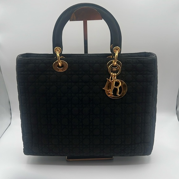 CHRISTIAN DIOR CANNAGE LADY DIOR BLACK AND GOLD - Picture 1 of 14